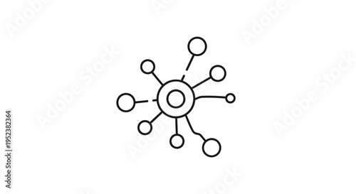 Abstract network connection, hub and spoke, nodes, communication, technology, digital concept