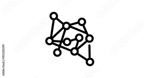 Abstract network connections, nodes and lines, concept of technology and data