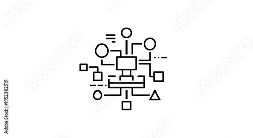 Abstract Network Diagram, Data Flow, Connection, Technology Concept
