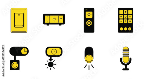 Set of 8 smart home devices vector icons