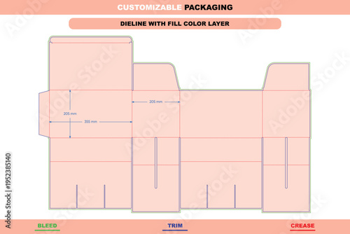 Six pack carrier box dieline printable packaging template compartments for bottle boxes detailed customizable carton structural creative retail die line