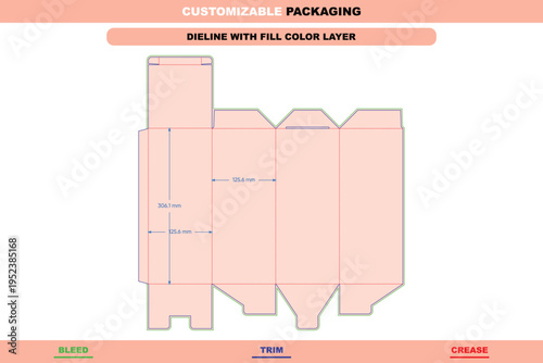 Tuck end box pins dieline mockup editable folding carton template custom dimensions retail innovative branding accurate customizable design die line packaging