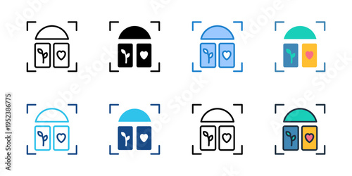 Wall decor icons set multiple style collection. Editable stroke 
