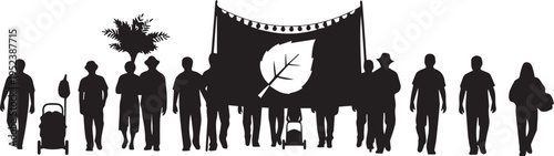 Environmental Activists Protest Silhouette Graphic Vector Illustration