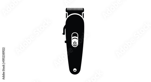 Black hair clippers graphic on a white background silhouette