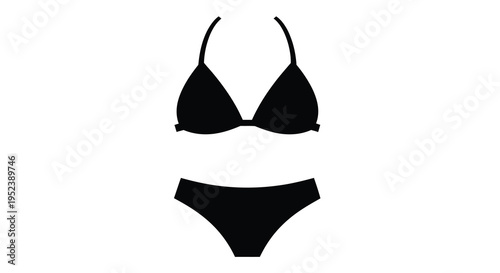 Black bikini swimsuit a minimalist fashion item silhouette