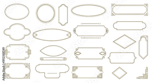 Collection of Decorative Vintage Frames and Borders, Ornate Design Elements