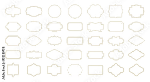 Collection of Decorative Vintage Frames and Borders, Elegant Ornamental Design Elements