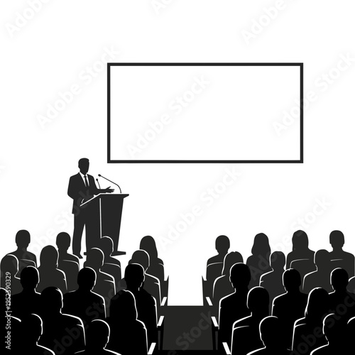 Businessman Giving Presentation to Audience.