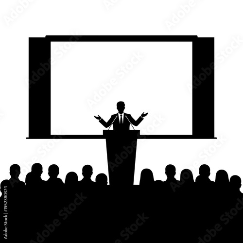 Businessman Giving Presentation to Audience.