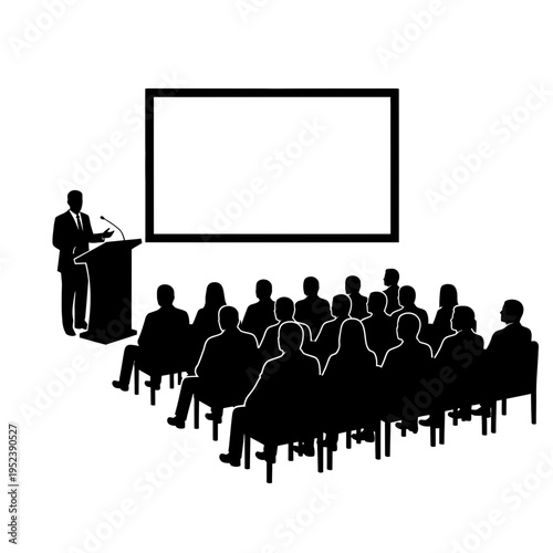 Business Presentation to Audience in Meeting Room.