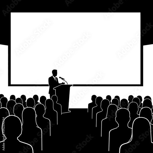 Businessman Giving Presentation to Audience.