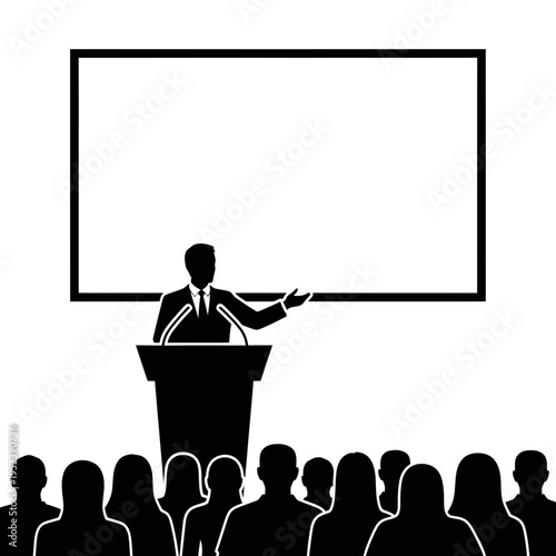 Businessman Giving Presentation to Audience.