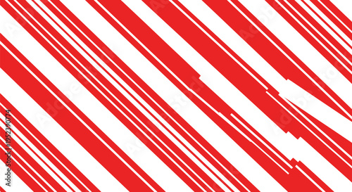 Abstract red and white diagonal lines create a striking visual silhouette
