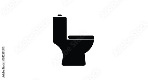 Simple black toilet graphic a stark design with a clean silhouette