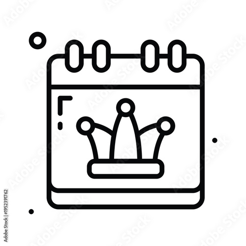 Modern line icon representing april fools day celebration calendar