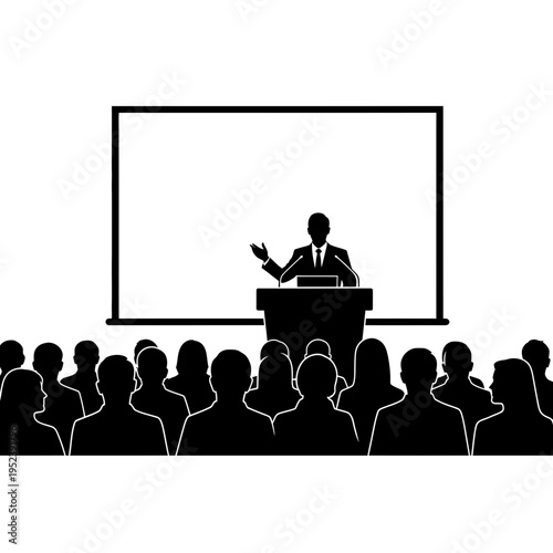 Businessman Giving Presentation to Audience.