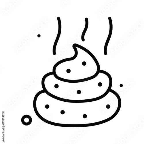 Visually appealing line icon showing poop used for funny prank