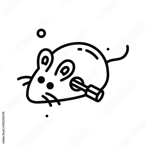 A customizable line icon of toy mouse for prank joke