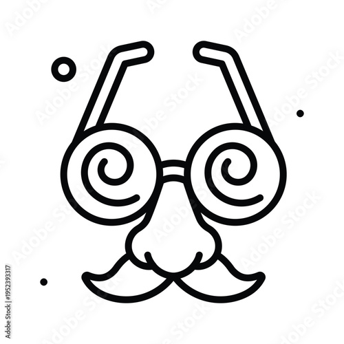 Well designed line icon showing funny disguise glasses prop