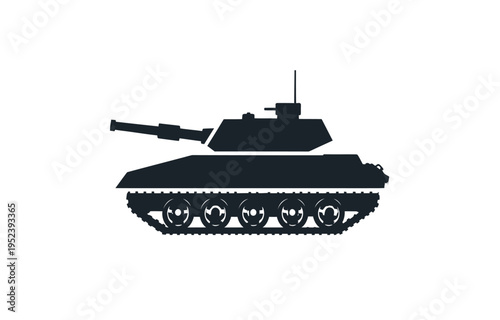 Robust military tank icon representing power and defense in modern ground warfare operations, a symbol of armored might and strategic combat readiness