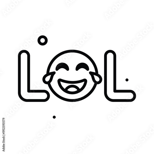An amazing line icon representing lol laughing internet expression