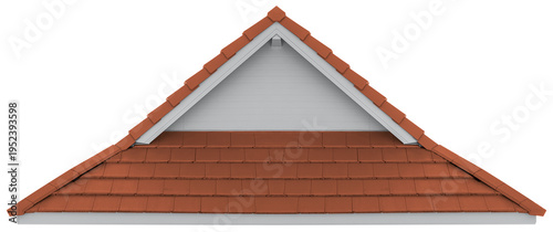 Cuadro en lienzo Hip roof with brown tile brick pattern
