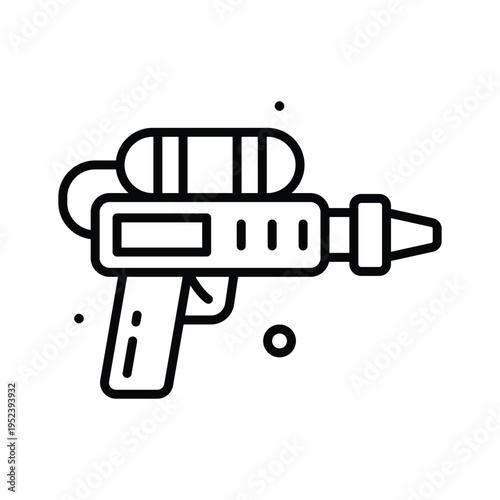 Easy to edit line icon of water gun splash toy