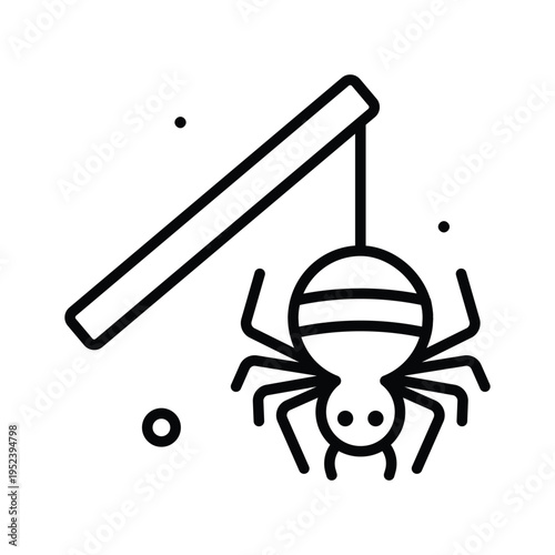 Modern line icon showing fake spider scary prank