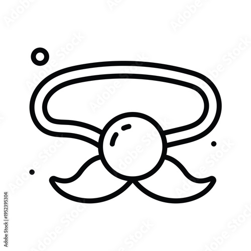 Well designed line icon showing clown nose comedy accessory