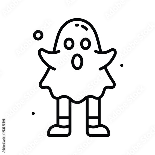 An amazing line icon showing ghost prank halloween character