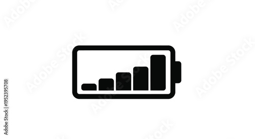 Low battery icon displaying diminishing power a dark silhouette