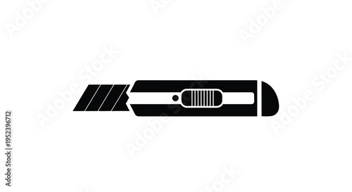 A black utility knife with a retractable blade stark silhouette