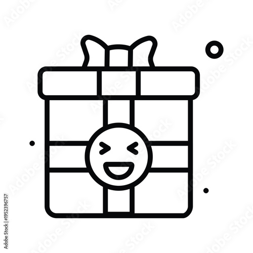 A captivating line icon representing gift box surprise present