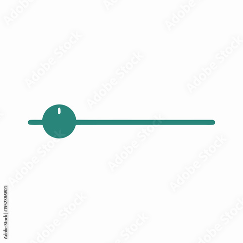 Green slider on a white background representing a toggle switch in an off position, vector graphic