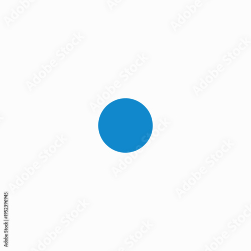 Simple Blue Circle Icon. A minimal, clean and modern graphic design element for digital and print applications, representing wholeness, unity, or a focal point