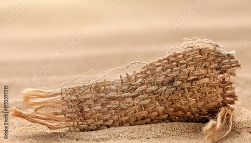 High-Resolution Macro Photo of Ancient, Arid Desert Excavation Linen Fabric showing Texture and Weave with Copy Space