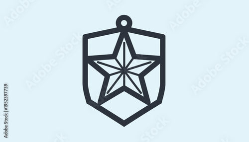 A Geometric Star Emblem or Award Badge, Illustrating Achievement and Excellence