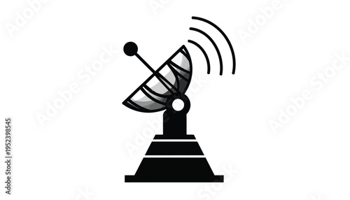 Satellite dish icon representing communication and broadcasting technologies