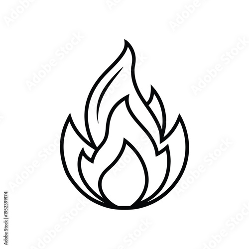 Minimal Flame Icon Outline