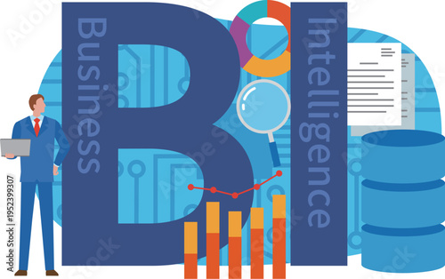 BIの文字とビジネスマン