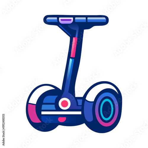 Electric scooter flat illustration in vibrant colors. Urban transport concept isolated on white background for apps, UI and mobility services.

