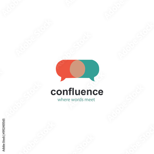 Conversation Confluence Flat Logo Vector – Communication Network Collaboration Design