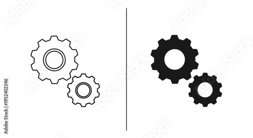 Mechanical gears interact in a seamless workflow process