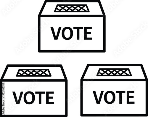 Voting ballot box illustration, democratic election symbol, civic participation artwork, political process design, election concept graphic, vote icon template, democracy representation