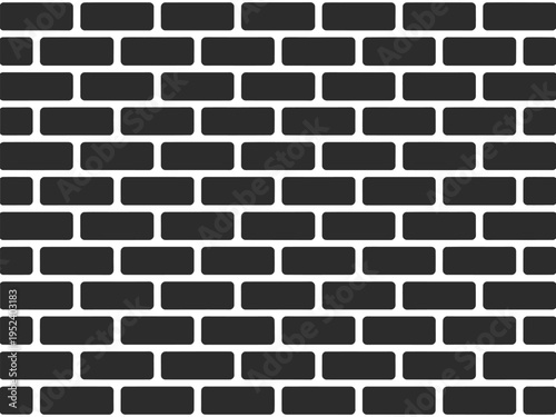 A repeating pattern of dark rectangular bricks against a white background