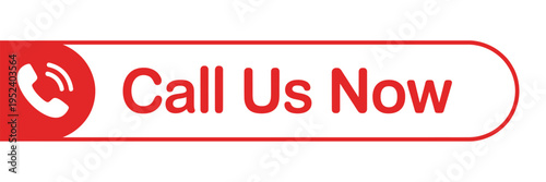 A red button graphic displays a telephone icon and the text call us now