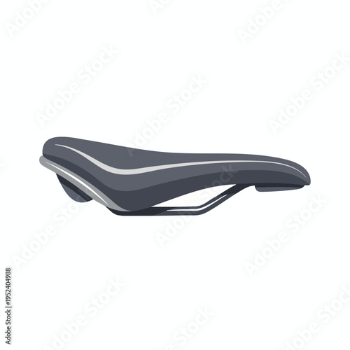 Sleek, dark gray bicycle saddle with silver accent lines