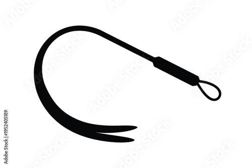 A black silhouette of a flogger a type of impact play implement
