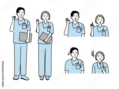 メディカルスタッフ　若い男女